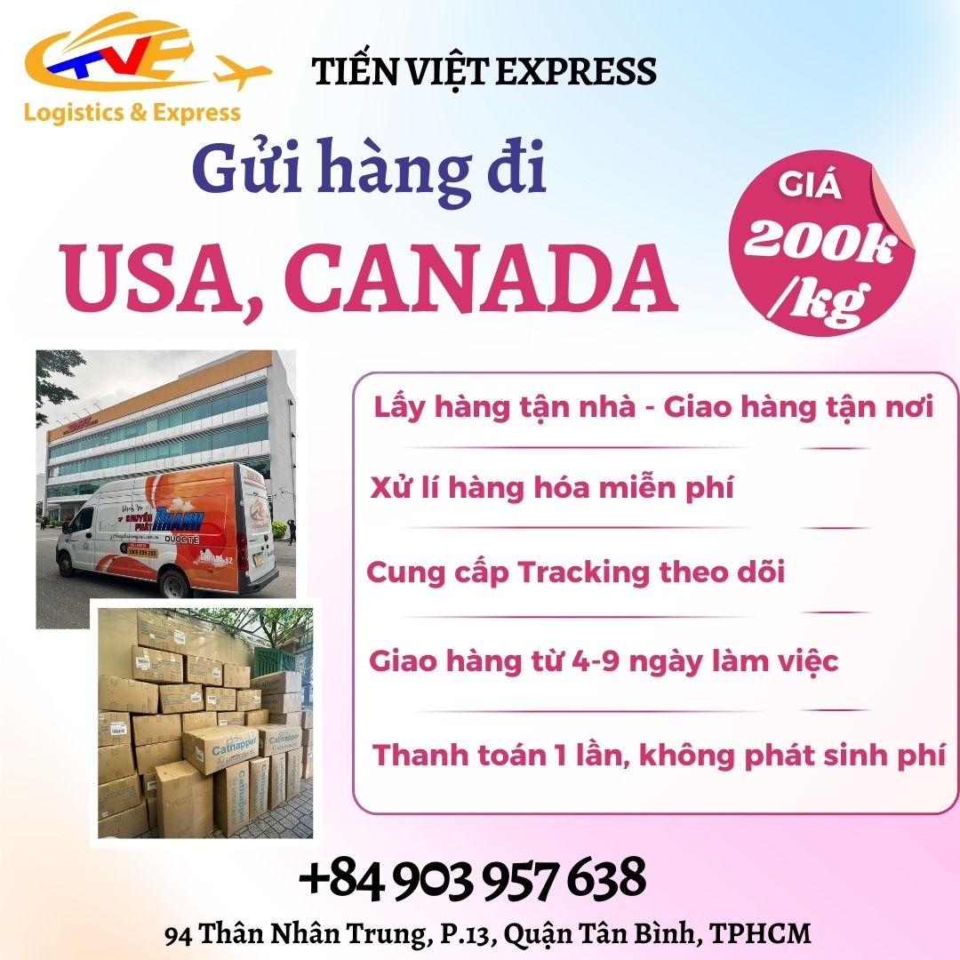 Gửi hàng đi USA, Canada - Tiến Việt Express